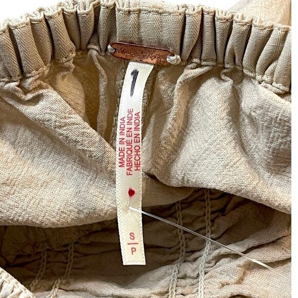 Free People Forever & Always Ruched One-Piece Jumpsuit Sz Small Light Sand NWT - Picture 9 of 11
